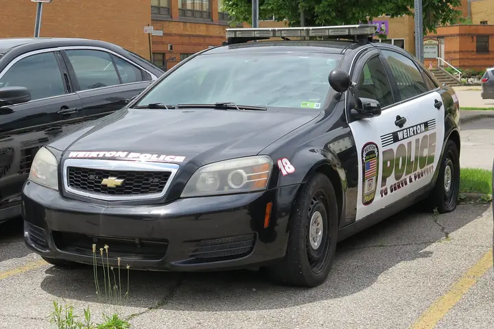 Weirton, West Virginia, police Chevrolet Caprice PPV in black-and-white livery