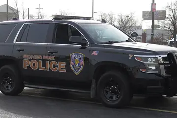 Bedford Park, Illinois, police 2018 Chevrolet Tahoe PPV in black with a push bumper