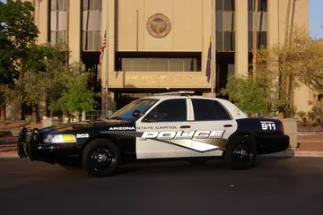 Arizona State Capitol Police Ford Crown Victoria Police Interceptor parked outside a state government building